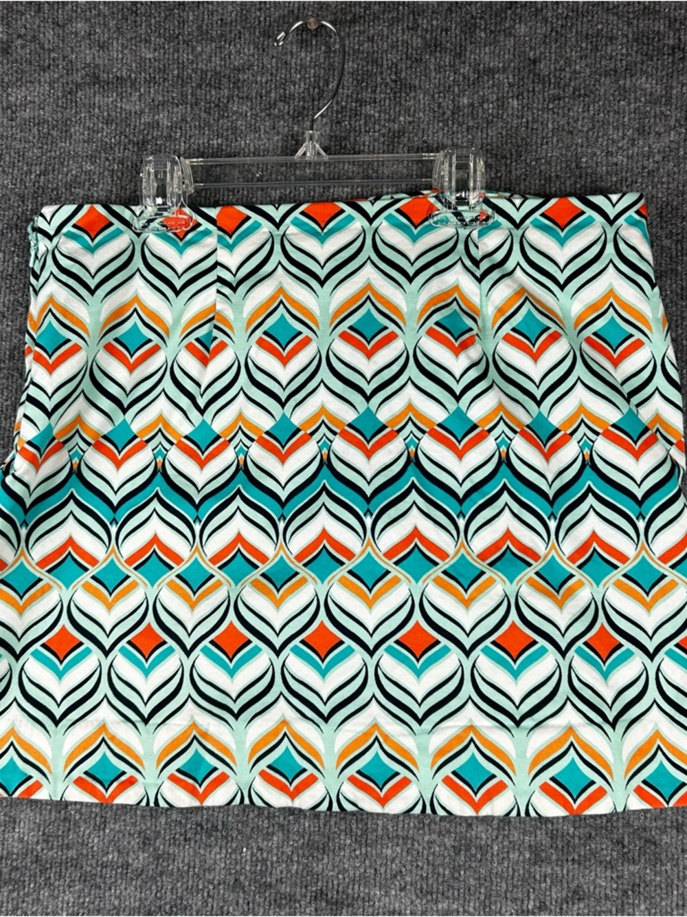 Crown & Ivy Geo Print Skort Retro Y2K Mini Colorblock Teal Orange Size 8 - Picture 4 of 11
